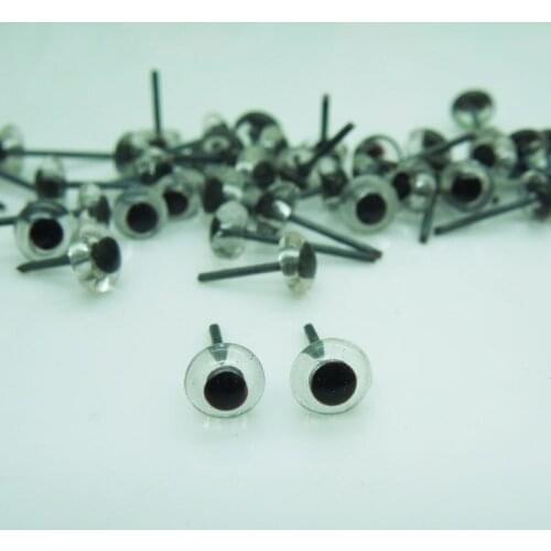 100pcs/50paris Doll Glass Eyes On Wire Clear color bears eyes For Doll Animal Puppet Making 5MM
