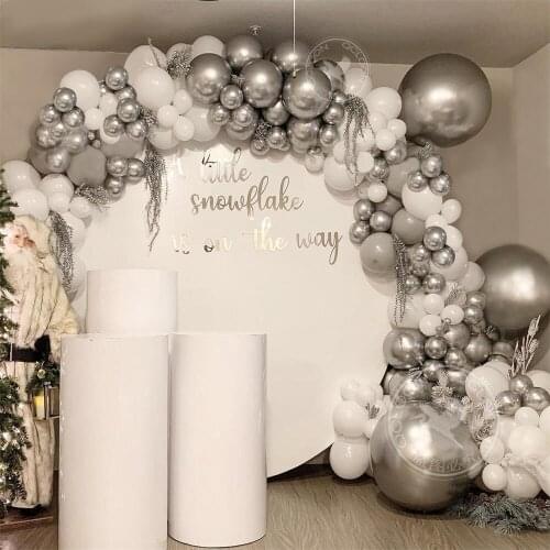 128pcs Macaron Grey Balloons Garland Arch Silver Balloon Baby Shower Wedding Decoration Christmas Party Supplies Globos Toys