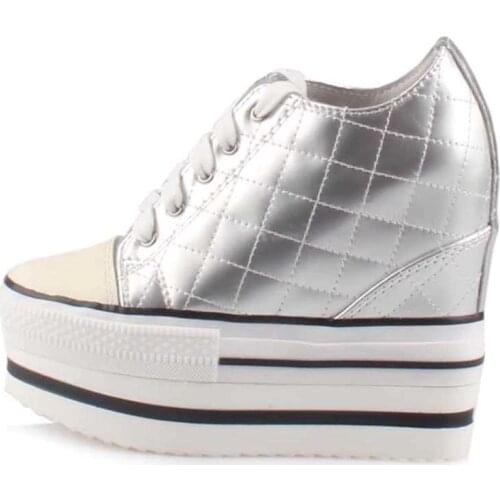 2017 new arrival ultra high platform wedges heels casual shoes low top ankle strap female shoes ladies single shoe solid quilted