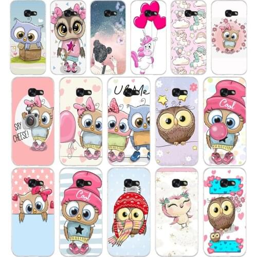 322FG Cute cartoon owl Soft Silicone Tpu Cover phone Case for Samsung a3 2016 a5 2017 a6 plus a7 a8 2018 s6 7 8 9