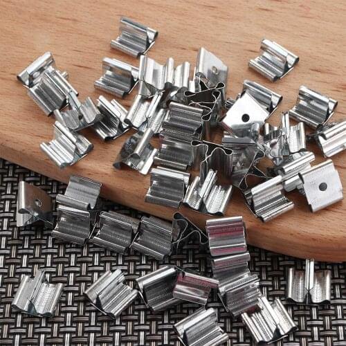 50Pcs Handmade Candle Wood Wick Metal Base Sustainer Tab Clip Stand Making Craft Supplies