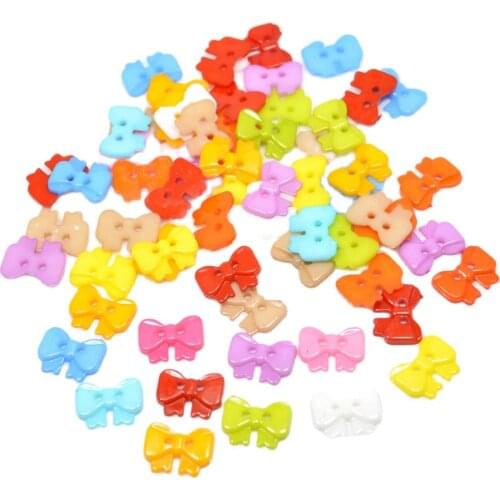 65pcs 18mm Bow buttons for children resin button for KIDS clothes accessory Button Craft Scrapbooking accosseries