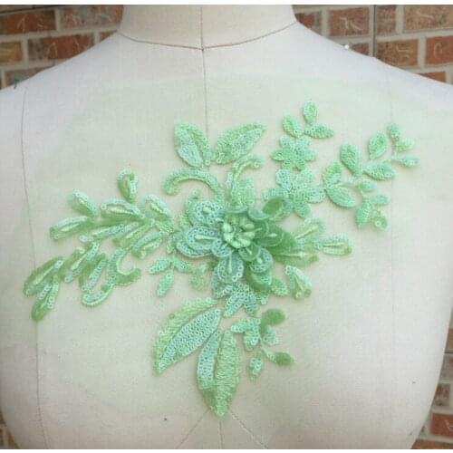 5Pieces 20x10cm Flower Embroidered Motif Applique Lace Fabrics Venise Patches Scrapbooking For Repair Decorated Sewing