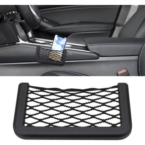 Car Storage Net Organizer Bag Auto Mobile Phone Holder Car Seat Storage Bag Pocket Pouch Adhesive Visor Box Car-Styling