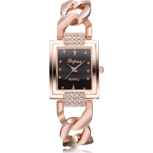 Brand New Gold Plated Women Watches Circles Bracelet Rhinestone Quartz Watch Stainless Steel Relogios Femininos De Pulso Marca