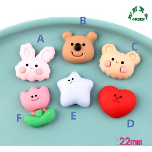 Flower Cabochons Flatback Slime Charms 20Pcs resin Flat back Cabochon Scrapbooking Heart Star Rabbit for DIY Accessories