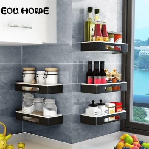 Aluminum Alloy Punch-free Racks Holders Assemable Multi-layer Wall Hanging Kitchen Seasoning Rack Bathroom Shower Storage Rack