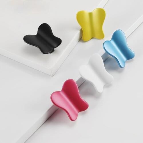 Childrens room Zinc alloy colorful handle contracted cartoon butterfly shandle of color of children room lovely handle