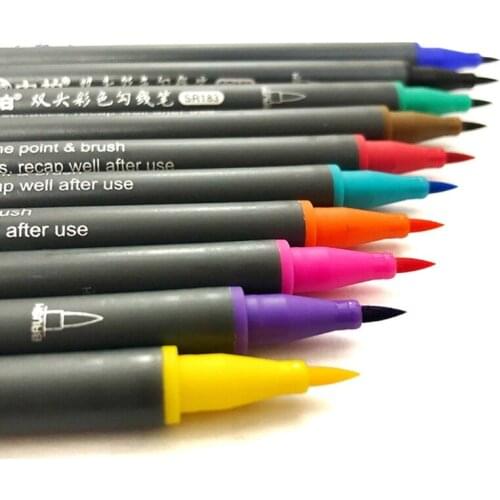 F3MA 10 Colors Double-end Markers Pen Premium Colored Dual Tip Markers Brush Pen for Journaling Sketching Scrapbooking Poster