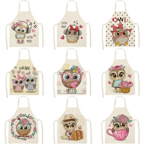 Owl Pattern Apron Baking Accessories Aprons for Women Apron Kitchen Cooking Accessories Aprons Apron for Men Cafe Kitchen Apron