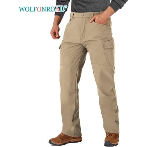 WOLFONROAD Outdoor Hiking Fleece Pants Mens Ski Snowboard Climbing Travel Pants Camping Fishing Tactical Hunting Trousers Male