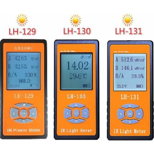 LH-129 lh-130 LH-131 Infrared Light Irradiance Power Meter Tester Radiometer LED Luminous Intensity Sunlight Meter