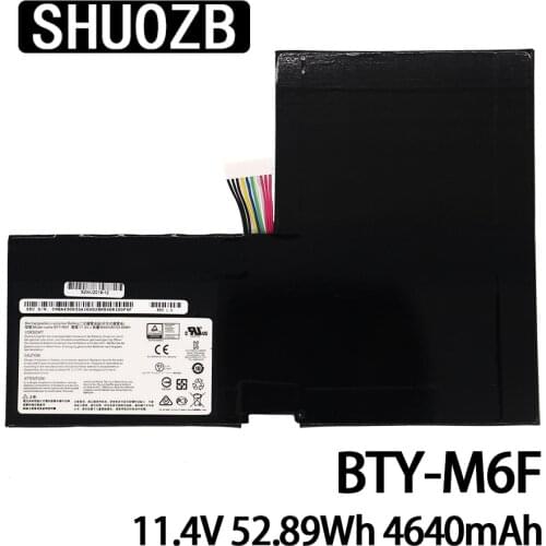 BTY-M6F Laptop Battery For MSI GS60 2PL 2QE 6QE 6QC MS-16H2 2PE MS-16H4 2QC 2QD 6QC-257XCN Series 11.4V 52.89Wh 4640mAh SHUOZB