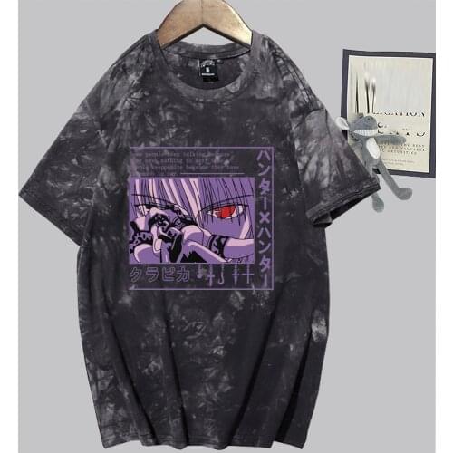 Unique Hunter X Hunter T-shirt for Men Casual Anime Manga Kurapika HxH Devil Eye T Shirt Hip Hop Tops Gift Idea