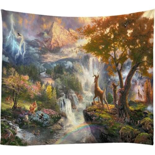 Dreamt Forest Tapestry Wall Hanging Bed Spread Beach Towel Table Cloth Yoga Mat Home Decoration Concise Style Design Large Size
