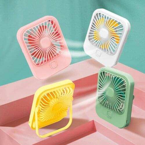 HOT Mini Desktop Fan USB Rechargeable Mute Cooler with Stand 3 Modes Adjustable Angle Portable for Home Office