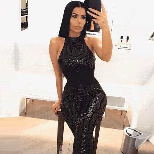 Sequins Woman Jumpsuits O Neck Pantsuit Female Solid Straight Skinny Bodysuit Overalls for Women Pantsuit Combinations 2021