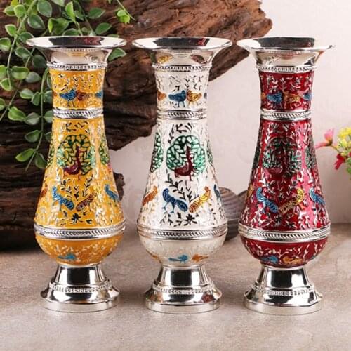 Creative European retro flower zinc alloy fashion quality home living room vase office home decoration ornaments