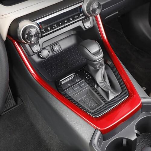 For Toyota RAV4 2019 2020 RAV 4 Gear Shift Box Panel Cover Left Right hand Drive Decorative Car Styling Trim Carbon Fiber