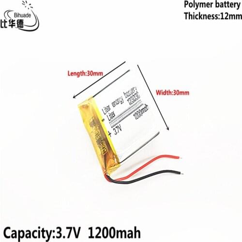 Liter energy battery 3.7V,1200mAH,123030 Polymer lithium ion / Li-ion battery for TOY,POWER BANK,GPS,mp3,mp4,cell phone,speaker