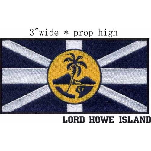 Lord Howe Island Flag 3" wide embroidery patch for appliques rhinestone/crochet flower handmade/soccer team patch