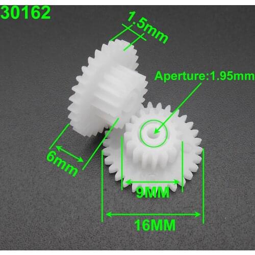 1000X 0.5 Modulus 0.5M Double Gear Reduction Bilayer Gears 30 Teeth 16 Teeth Aperture 2MM 1.95mm 2A Tight Fitting 30T 16T 30162A