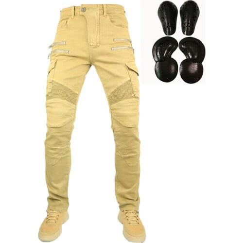 Motopants Motorcycle Pants Men Moto Jeans Riding Off-road Trousers Motocross Pants Zipper Design With Protective Gear
