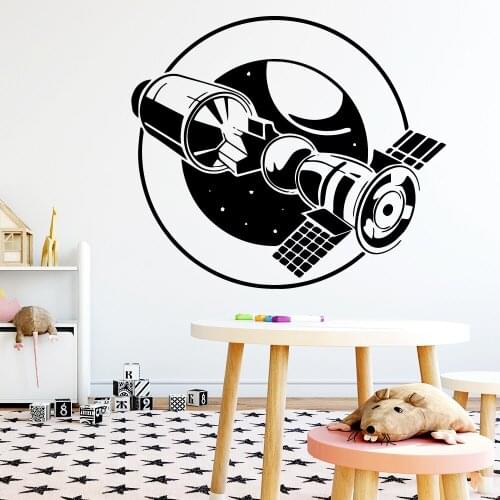 Cartoon Sputnik Wall Sticker Removable Wall Stickers Diy Wallpaper For Kids Rooms Home Decor Wall Stickers Waterproof Wallpaper