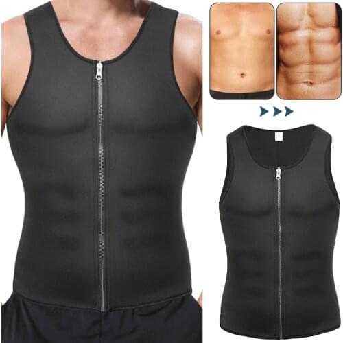 Mens Body Shaper Abdomen Slimming Shapewear Neoprene Belly Shapers Heat Trapping Sweat Vest Waist Trainer Fat Burning Corset Top
