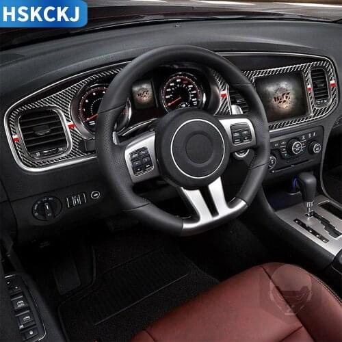 For Dodge Charger 2011-2014 Multiple Colors Carbon Fiber Stickers Speedometer Dashboard Radio Navigation Panel Car Accessories