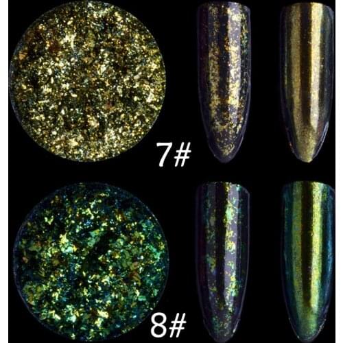 New 1 Box Chameleon Flakes Magic Multi Chrome Nail Powder Glitter Sequins Nail Art Gel Manicure Supplies SCI88