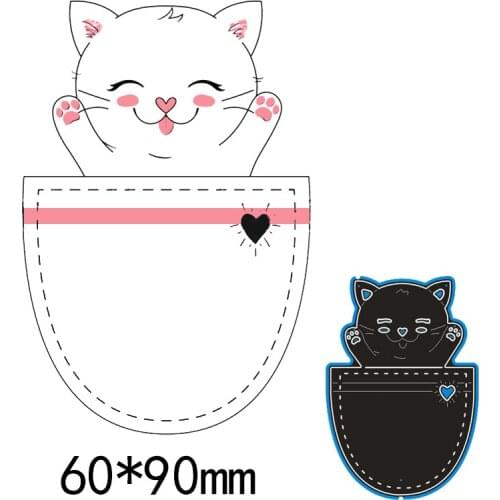 New Lovely Cat Cutting Dies Stencil DIY Scrapbooking Photo Album Embossing Decorative Paper Card Craft 60*90mm