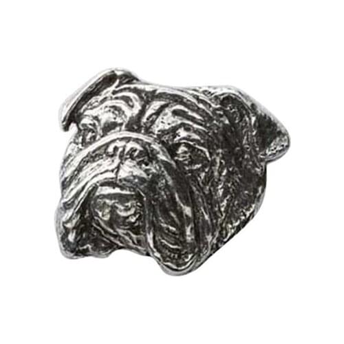 Wholesale New Style Vintage English Bulldog Brooch Antique Silver Lapel Brooches For Men Dog Jewelry Overwatch