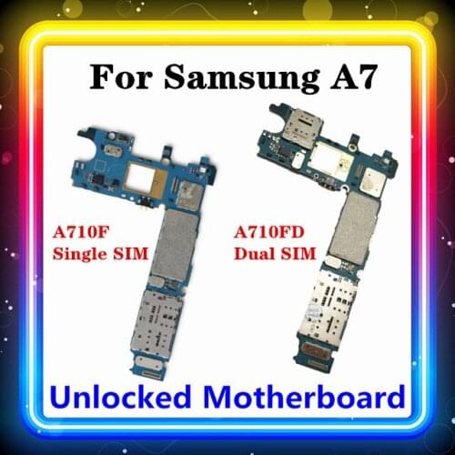 For Samsung Galaxy A7 A710F A710FD Original Motherboard Single / Dual SIM Mainboard Android OS Board