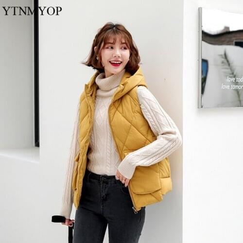 YTNMYOP Autumn Warm Vest Women Winter Slim Fashion Cotton Short Waistcoat Solid Sleeveless Parka