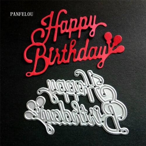 PANFELOU Easter happy birthday words Scrapbooking DIY album cards paper die metal craft stencils punch cuts dies cutting