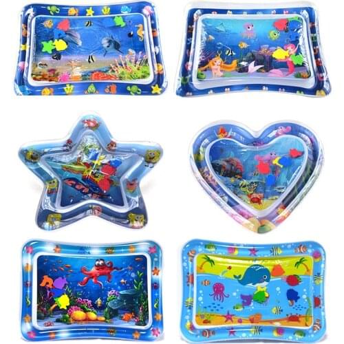 PVC Cute Cartoon Animal Dolphin Baby Ice Pad Childrens Summer Inflatable Pat Water Pad Inflatable Childrens Toy Pat Water Mat