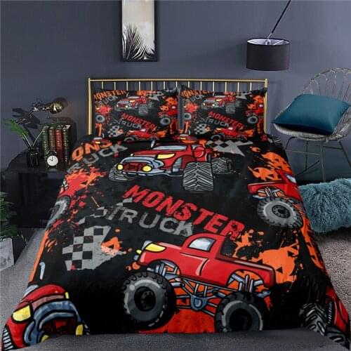 Luxury 3D Cartoon Cncrete Truck Print 2/3Pcs Kid Bedding Set Comfortable Duvet Cover Pillowcase Home Textile Queen and King Size