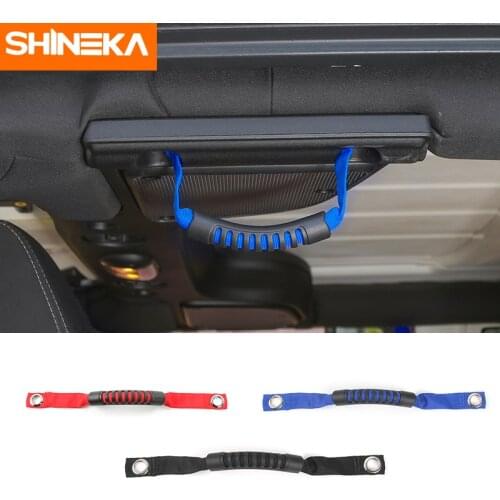 SHINEKA Armrest Grab Handles for Jeep Wrangler YJ TJ JK JL Grip Bar Pulling Tab Roll Bar Mount Strip Side Grab Holder 1993-2018