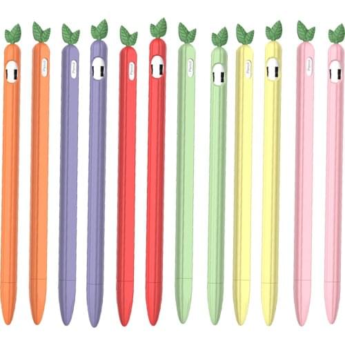 Cute Fruit Silicone Protective Pencil Case Cap Holder for Apple Pencil 1/2 Anti-scratch Non-slip Anti-fall Tablet Touch Pen