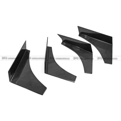 Car-styling Universal VTX Style Carbon Fiber Canard Large Type 2 (Fit EVO 7 8 9) Glossy Fibre Front Bumper Splitter Accessories