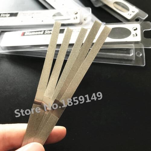 Dental SLOTTED 60-70um Orthodontic Reciprocating IPR Diamond Strips 2.5MM,4 MM,6MM Med Grit (Single/Double Side) 5pcs/pack