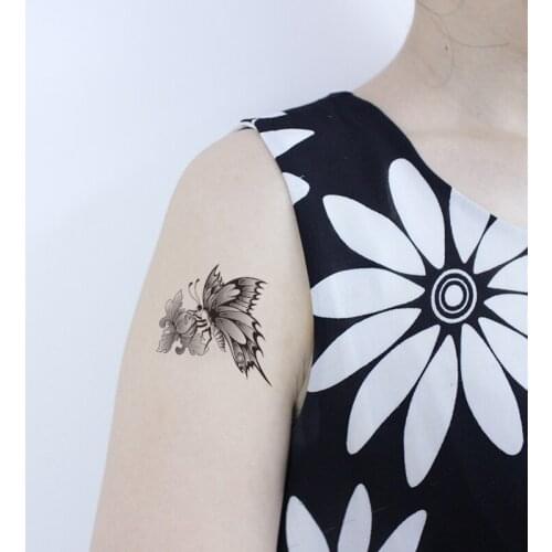 Butterfly Higan Bana Flower Element Temporary Tattoo Sticker Waterproof Women Men Fake Tatto Body Art 10.5X6cm Kids Tatoo