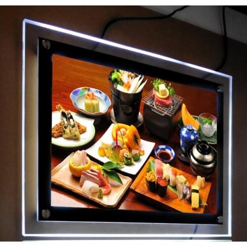 Slim Restaurant Acrylic Frame LED Lighting Menu Panel A1 Advertising Poster Lightbox Signage