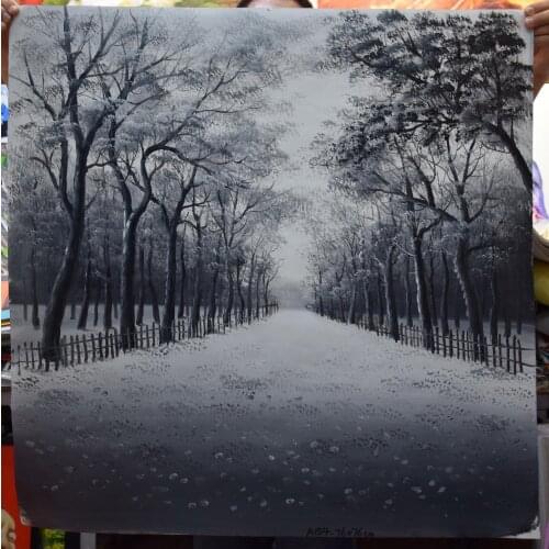 Ultra Low Price Sale 100% Hand Painted Abstract Oil Painting White and Black Tree Canvas Painting Wall Art Picture Home Decor