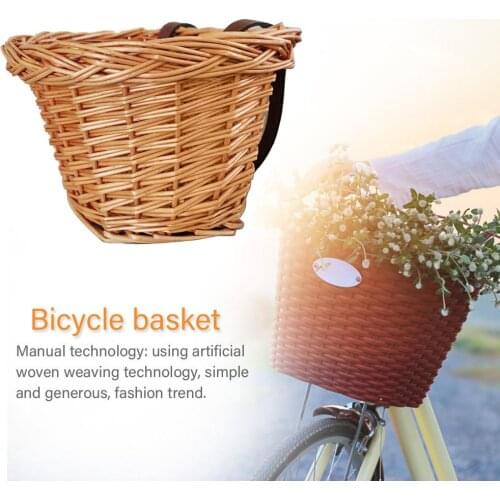 Bicycle Front Handlebar Bike Basket Manual Technology Waterproof No Break Adjustable Leather Straps Gifts For Children Kids