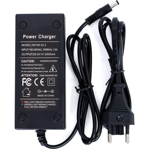 2PCS Liitokala 25.2V 2A 6series 18650 4.2V*6S lithium battery charger 25.2V Constant current charger 2A current DC 5.5*2.1MM