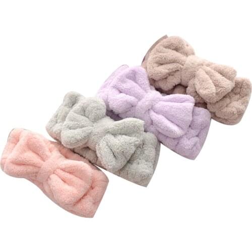 Winter Warmer Ear Knitted Headband Turban For Women Crochet Bow Wide Stretch Solid Hairband Quality Headwrap Hair Accessories