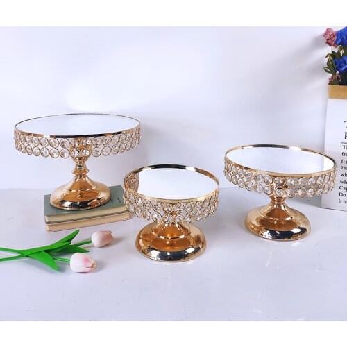 Gold Antique Metal Round Cake Stand Set Wedding Birthday Party Dessert Cupcake Pedestal Display Plate Home Decor