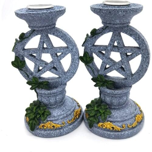 1pair Candlestick Pentagram Candlestick Symbol of the Womb of The Underworld Shooting Props Family Decorations Home Deco